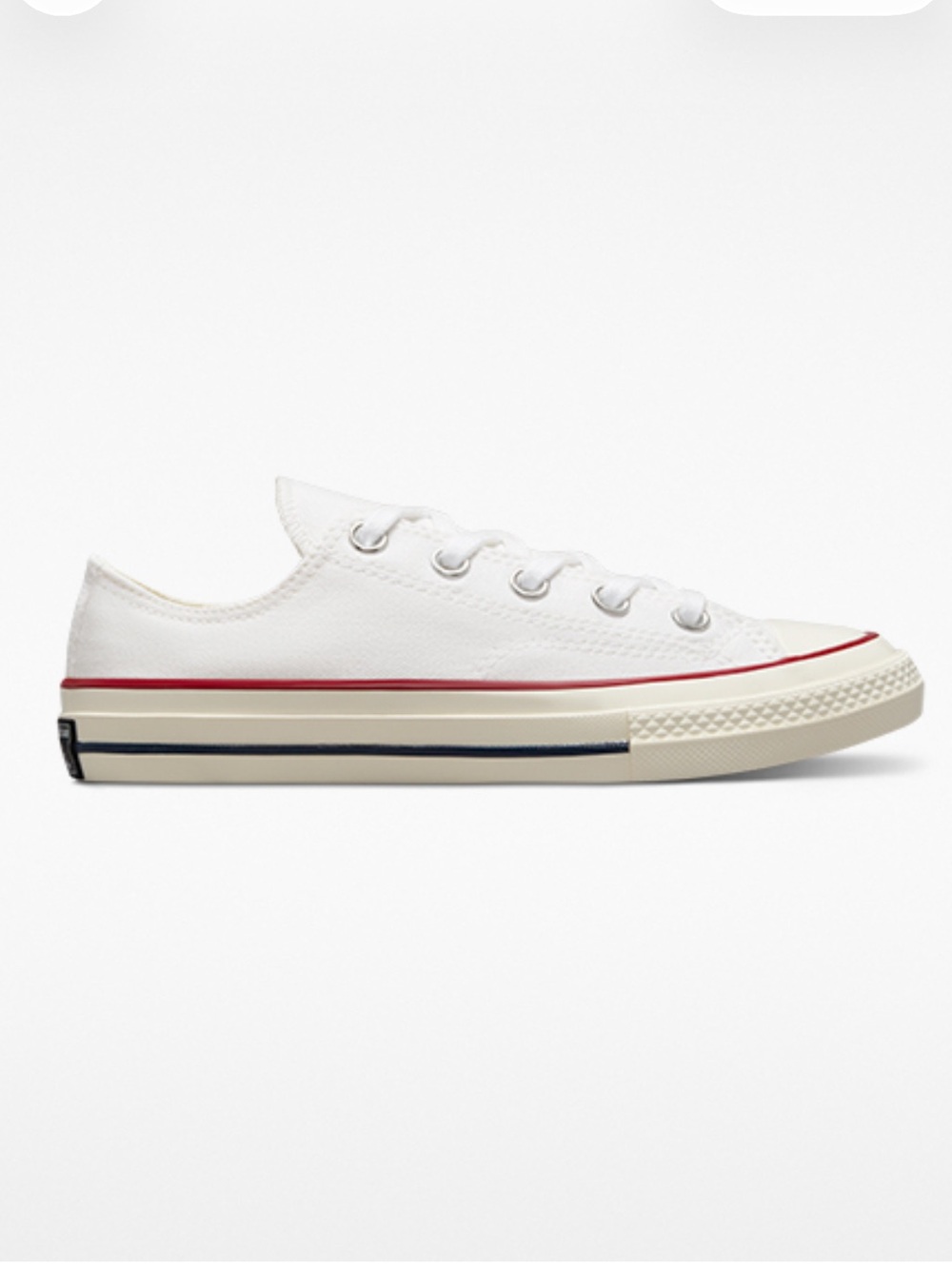 EUC Chuck 70 Vintage Canvas, size 13C (little kids), in white/garnet/egret